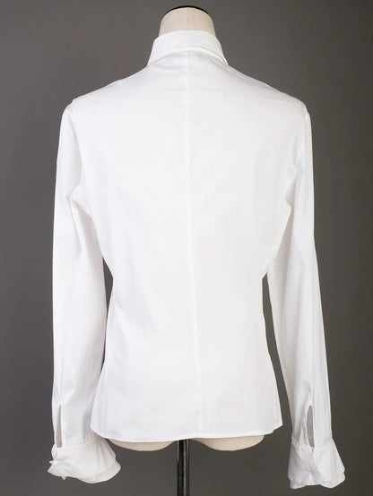 Excellent Emporio Armani White Cotton Button-Up Shirt for Women