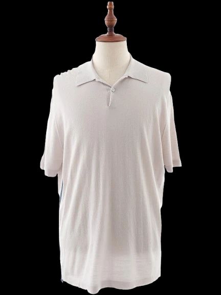 Excellent Hermes Gray Wool Polo Shirt Size L for Men