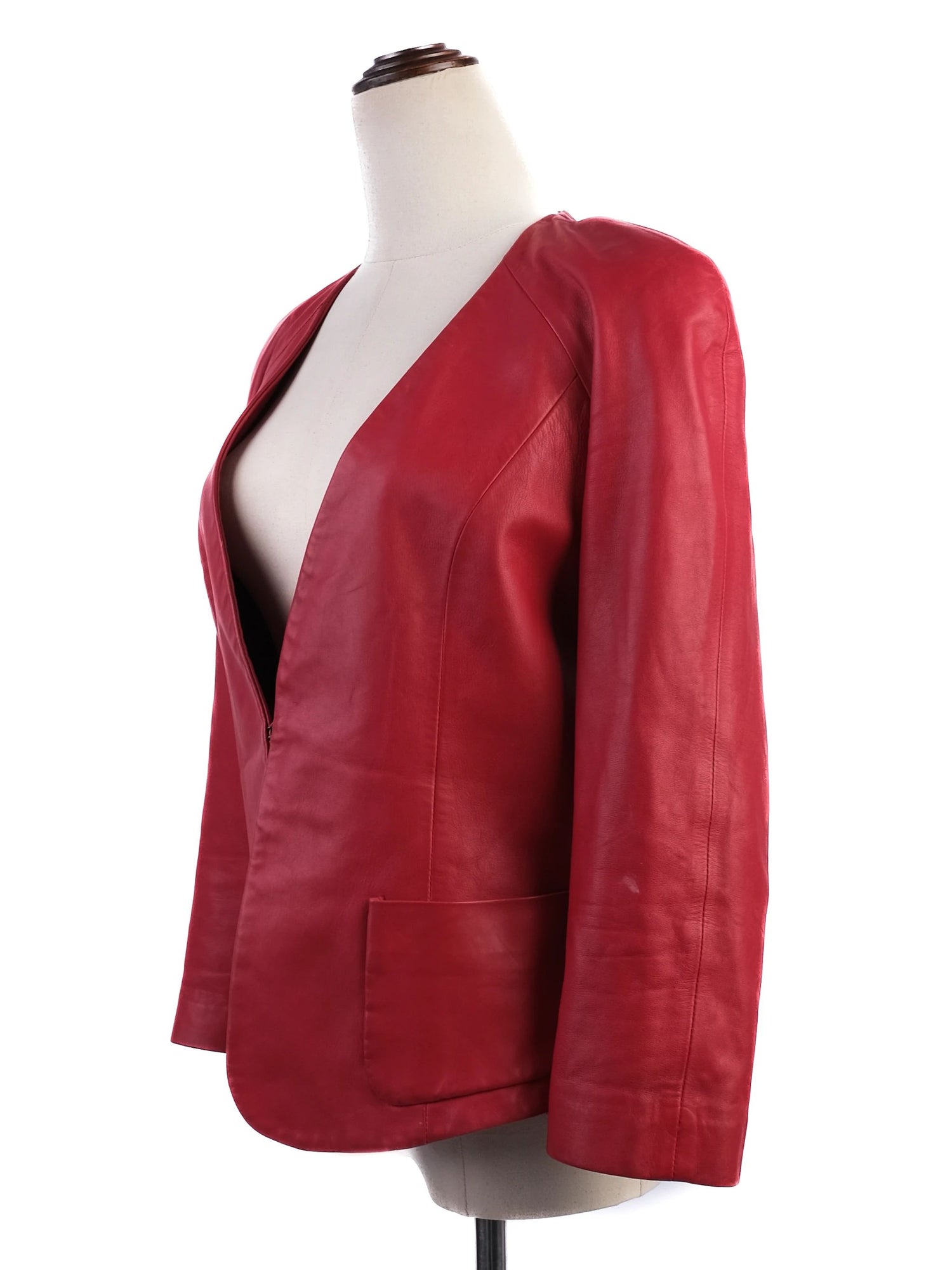 Excellent Jay AHR Red Leather Jacket Women Size M