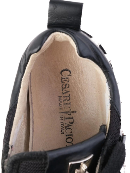 Excellent Cezare Paciotti Black Fabric Sneakers for Kids Size 32