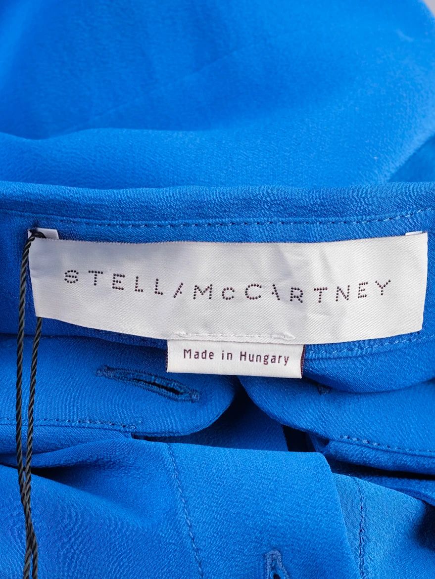 Excellent Stella McCartney Blue Silk Button-Up Shirt Women Size N/A