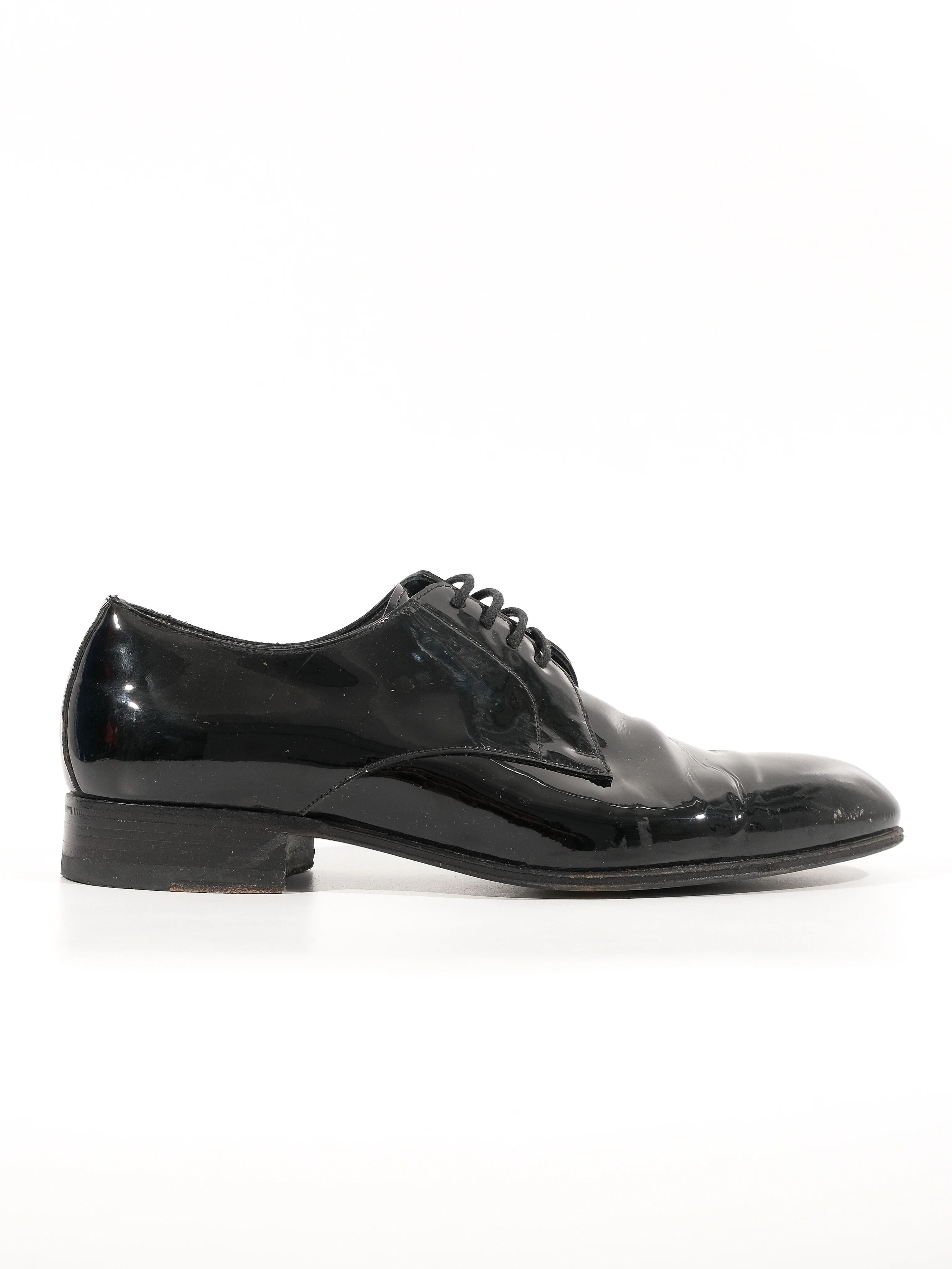 Excellent Valentino Black Patent Leather Dress Shoes Size 41