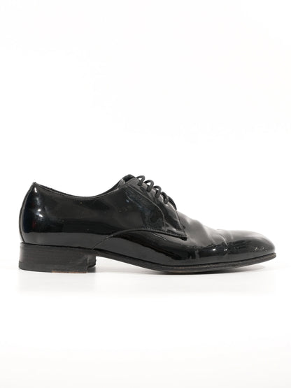 Excellent Valentino Black Patent Leather Dress Shoes Size 41