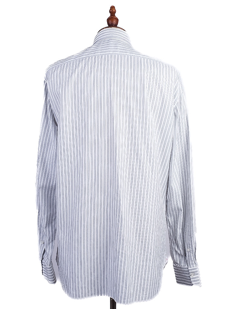 Excellent Isaia Striped Long-Sleeve Shirt Size L Cotton Blend