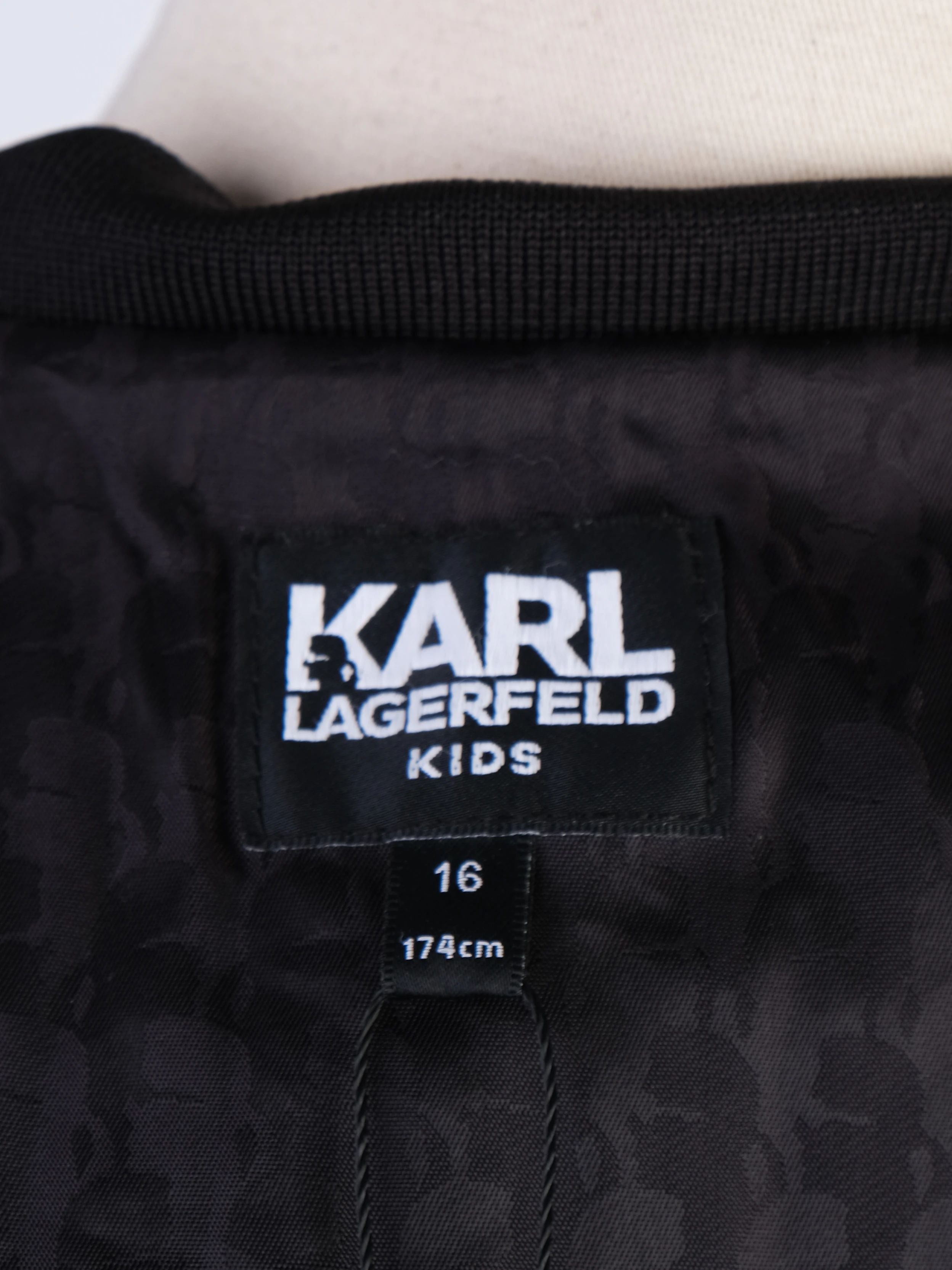 Excellent Karl Lagerfeld Black Jacket Size 15 Polyester Women&