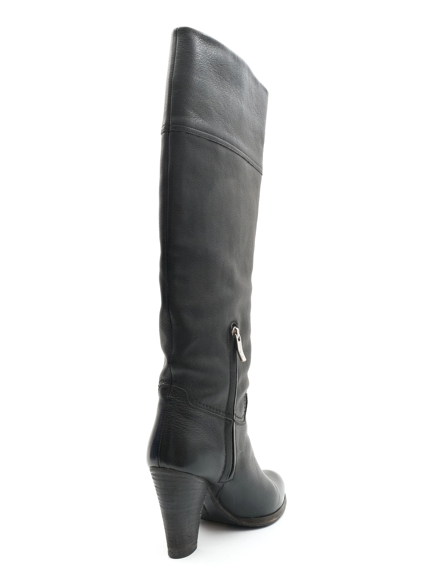 Perfect Barbara Bui Black Leather Knee-High Boots Size 37.5