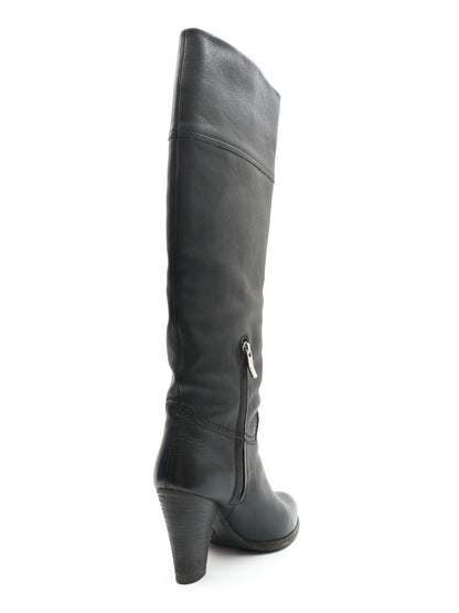 Perfect Barbara Bui Black Leather Knee-High Boots Size 37.5