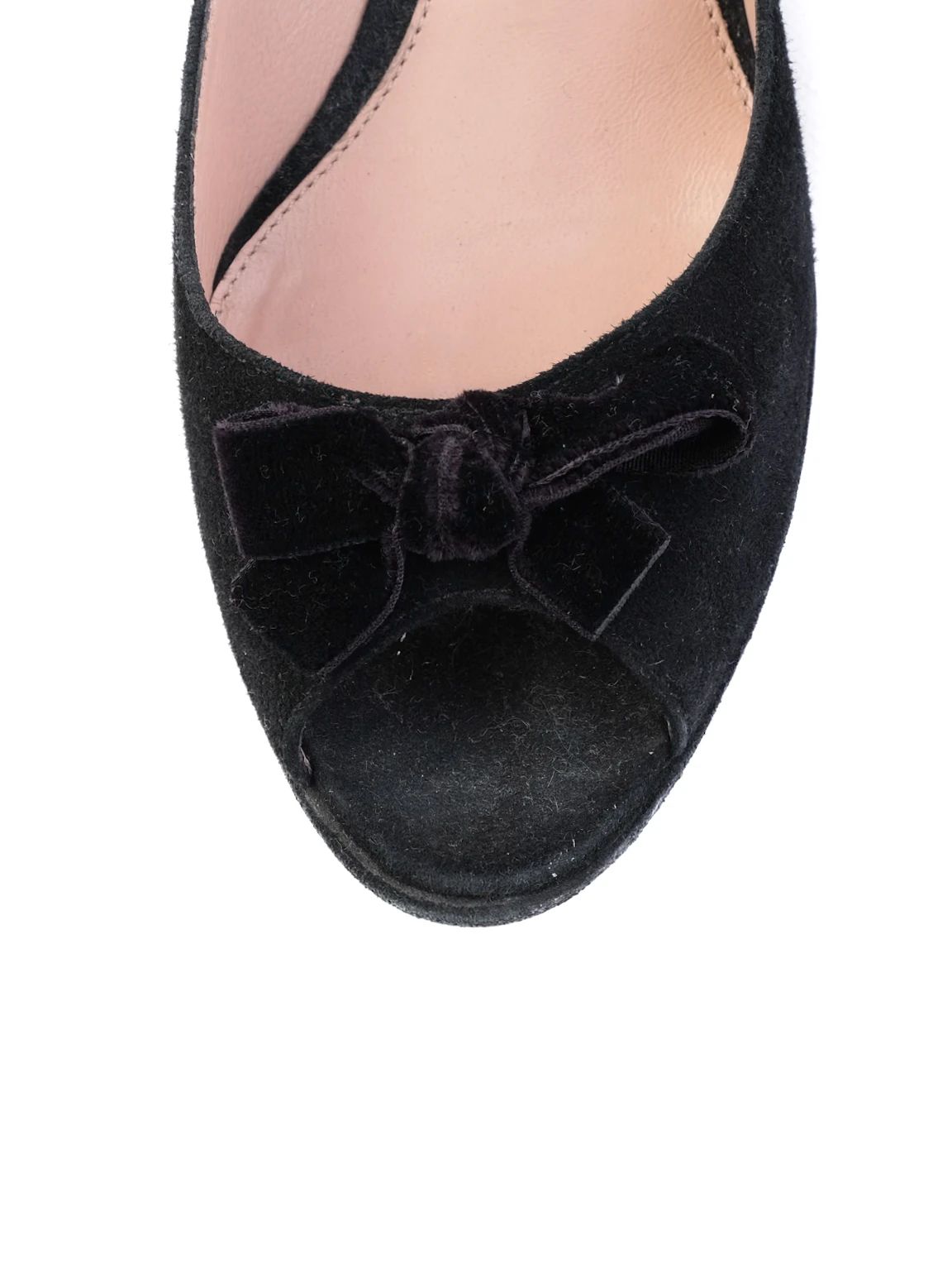 Excellent Oscar de la Renta Black Leather Wedge Heel Shoes Size 38