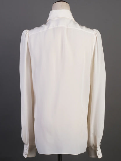 Excellent Dolce Gabbana White Cotton Blouse Women Long Sleeve