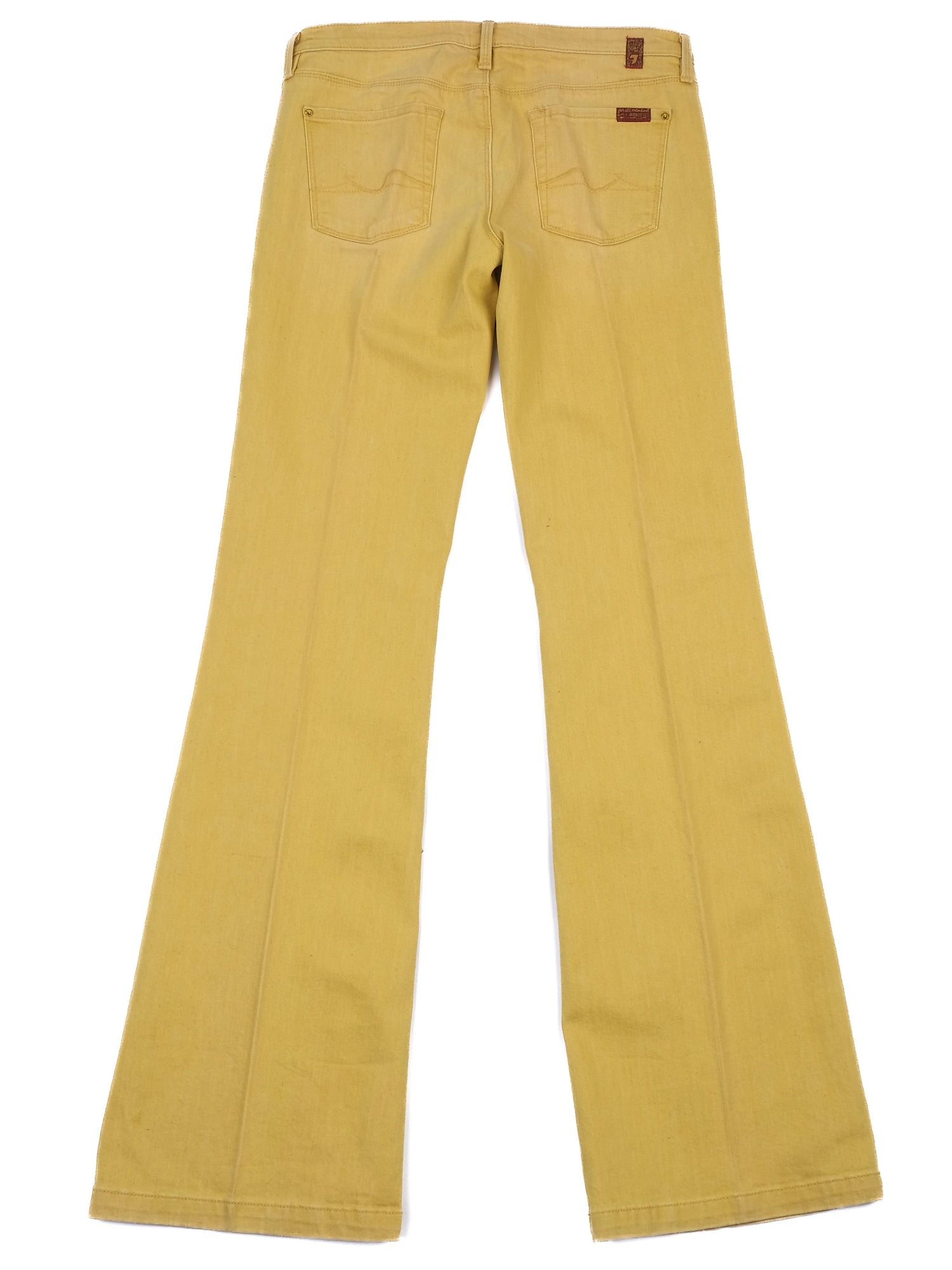 Excellent 7 For All Mankind Yellow Flared Jeans Size M Women