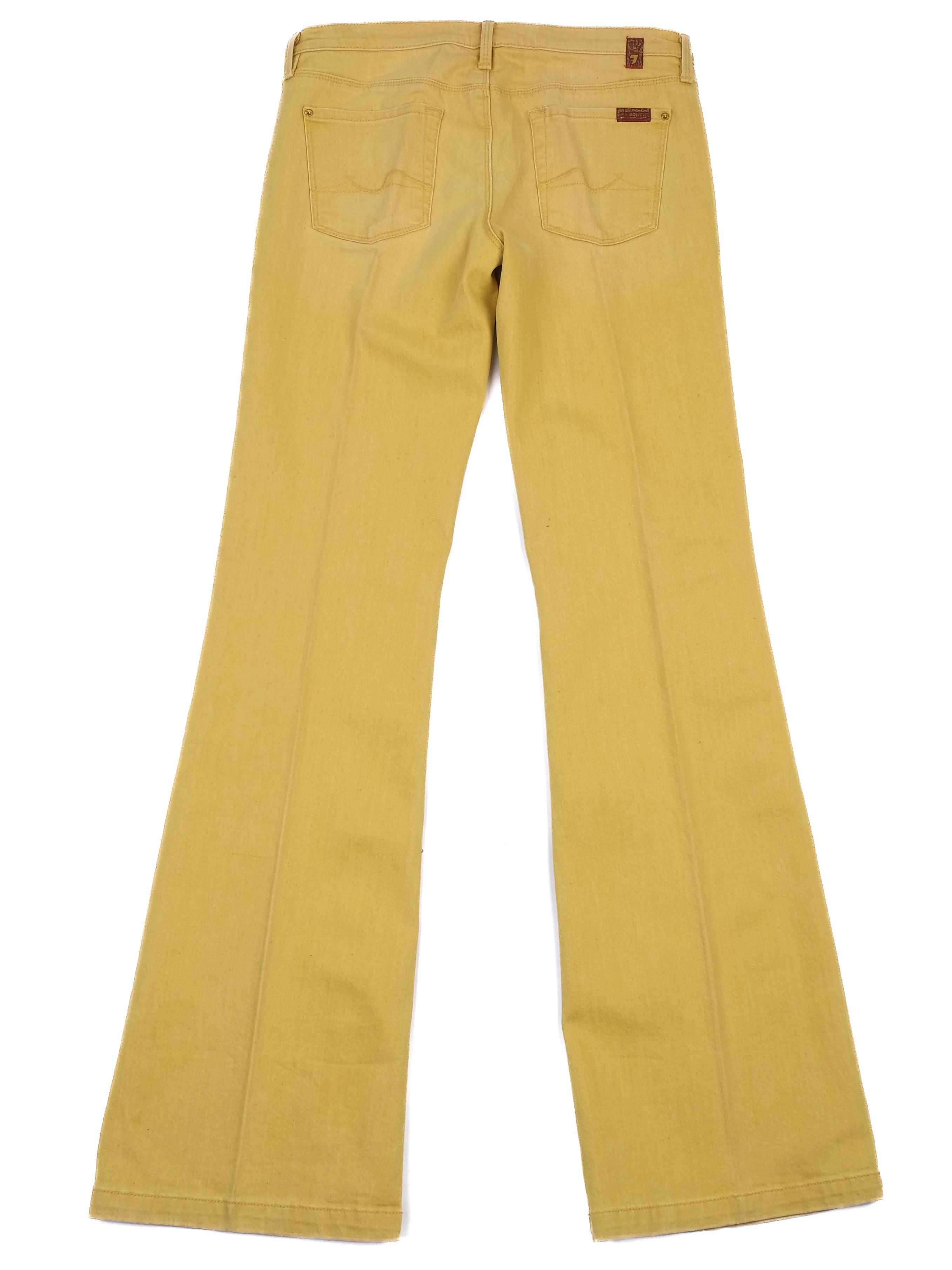 Excellent 7 For All Mankind Yellow Flared Jeans Size M Women