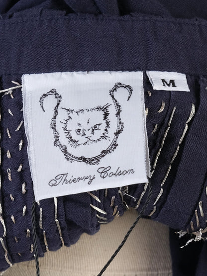 Excellent Thierry Colson Purple Silk Dress Size M with Tassels