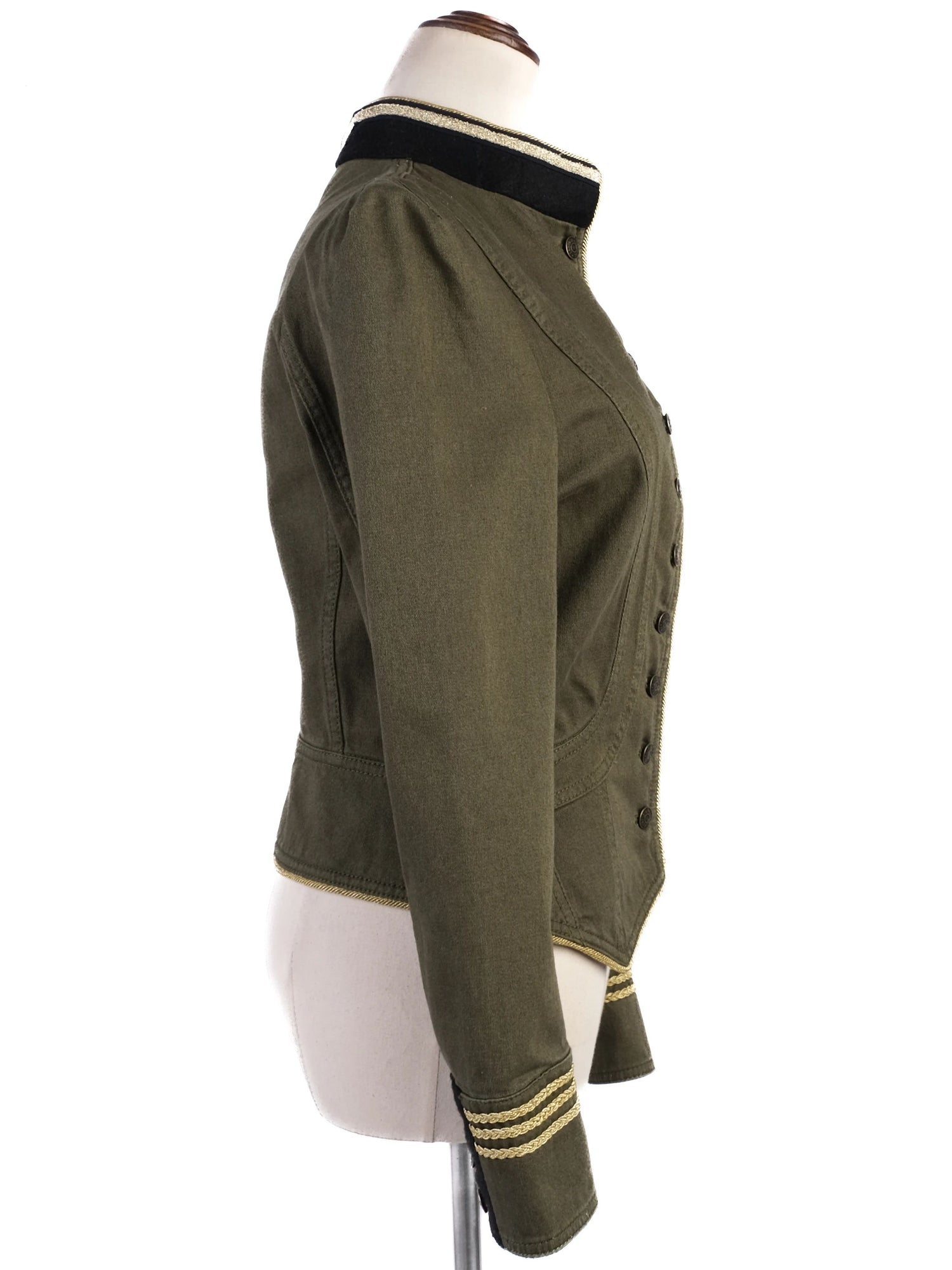 Excellent Zadig&amp;Voltaire Olive Green Military-Style Jacket Size S