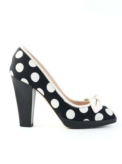 Excellent SI Rossi Polka Dot High Heels Fabric Size 38