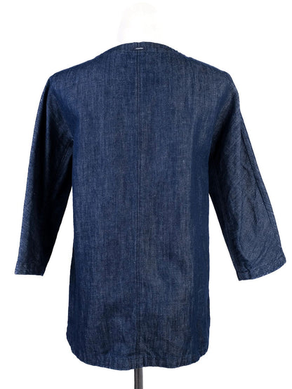 Max Mara Blue Denim Jacket with Embellishments Size S Excellent