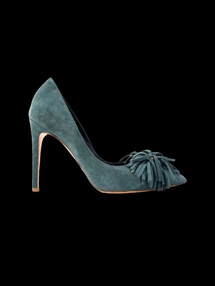 Excellent R&amp;Renzi Green Leather High-Heeled Pumps Size 36.5