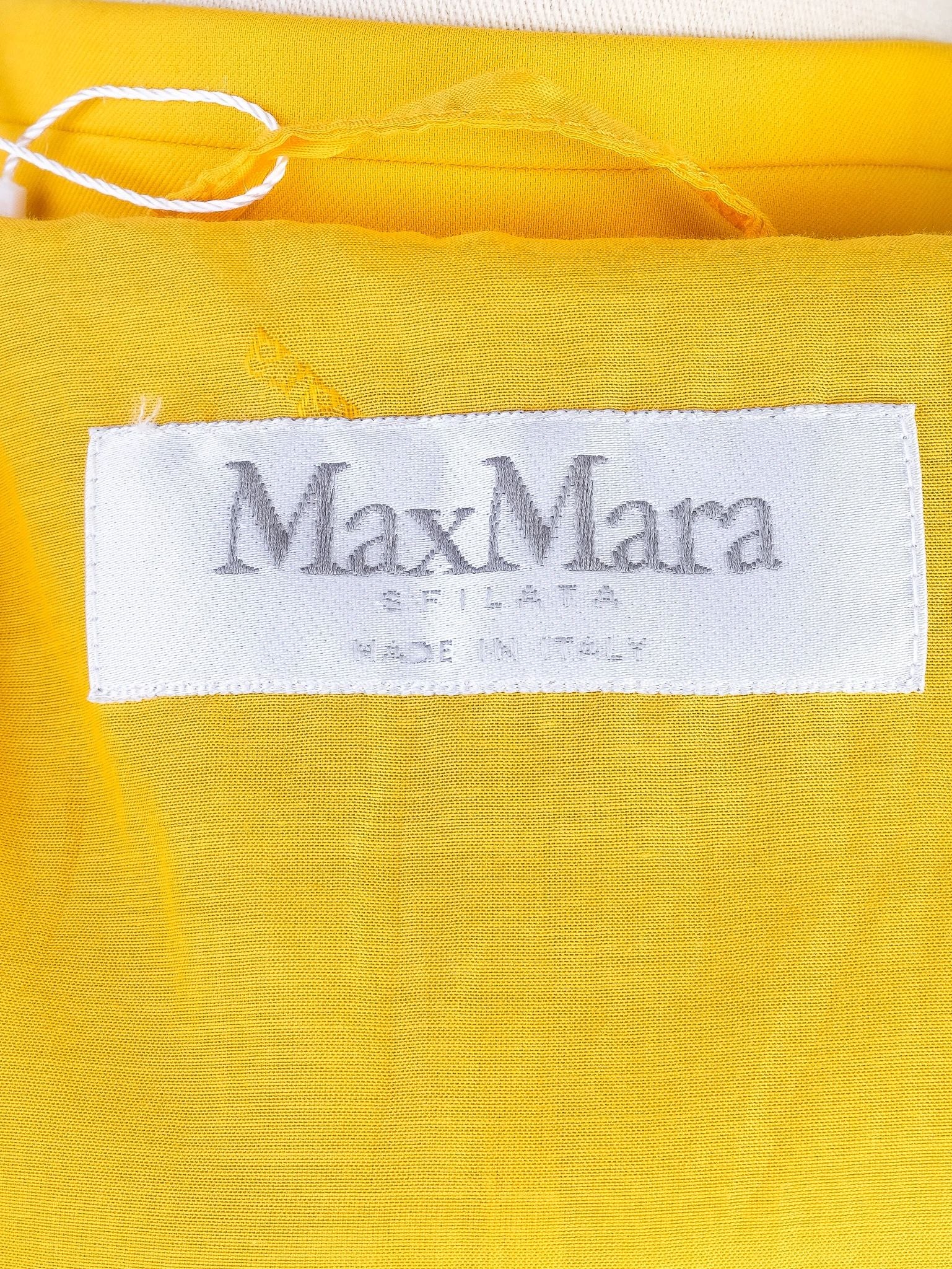 Excellent Max Mara Yellow Cotton Blazer Size M Made in Italy
