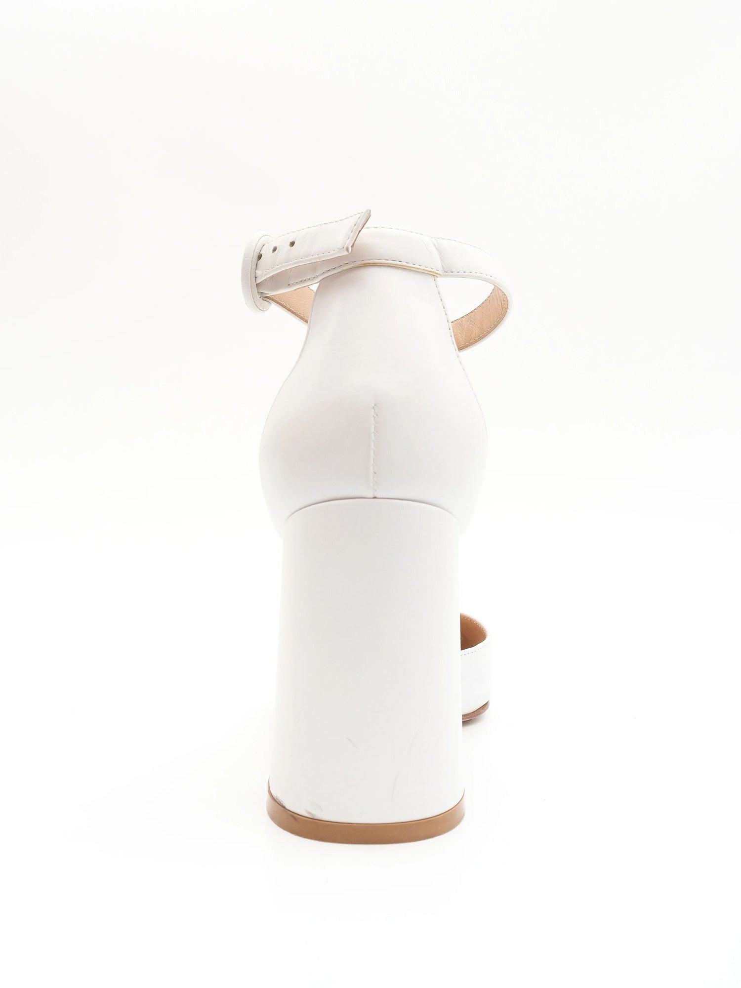 Excellent Gianvito Rossi White Leather High-Heeled Shoes Size N/A