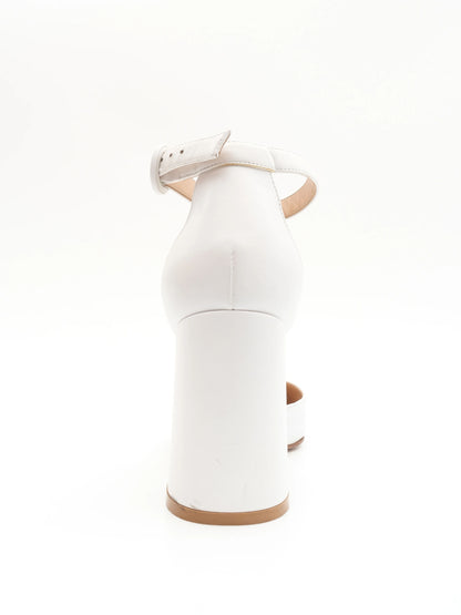 Excellent Gianvito Rossi White Leather High-Heeled Shoes Size N/A