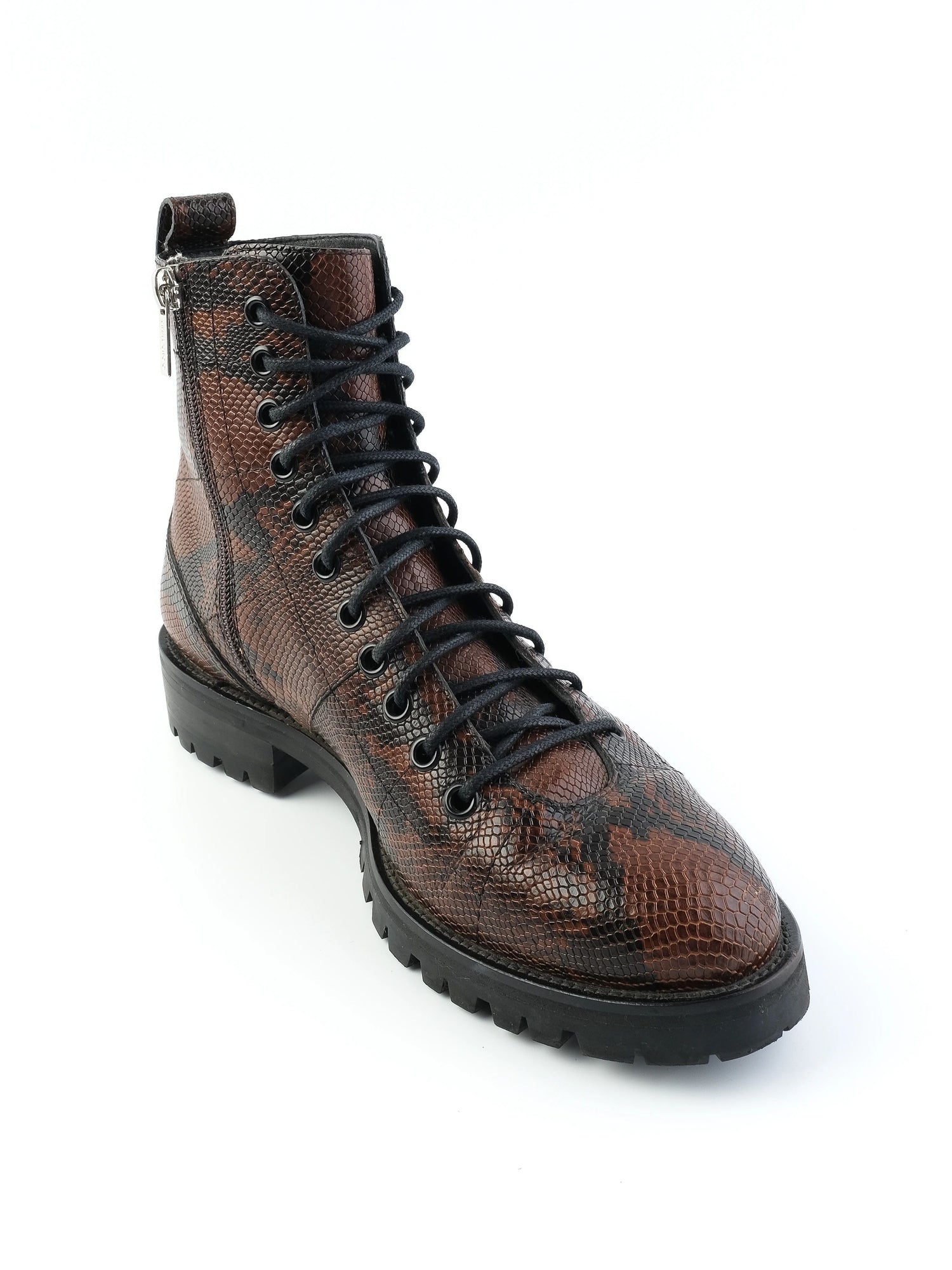 Perfect Jimmy Choo Brown Leather Lace-Up Boots Size 38