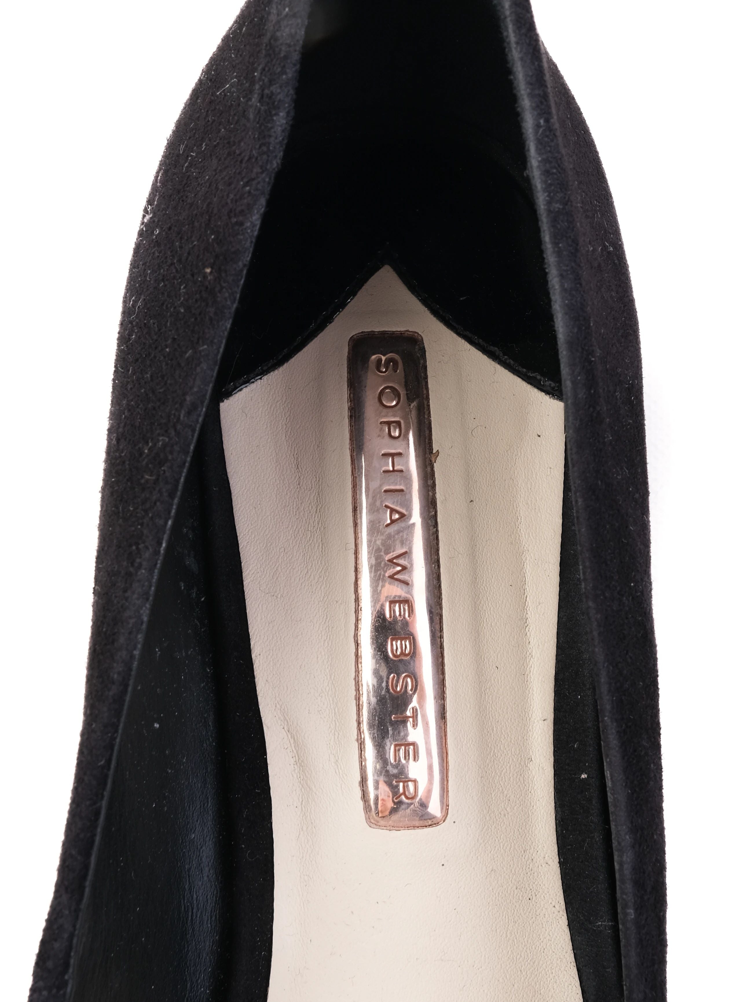 Excellent Sophia Webster Black Genuine Suede Heels Size 40