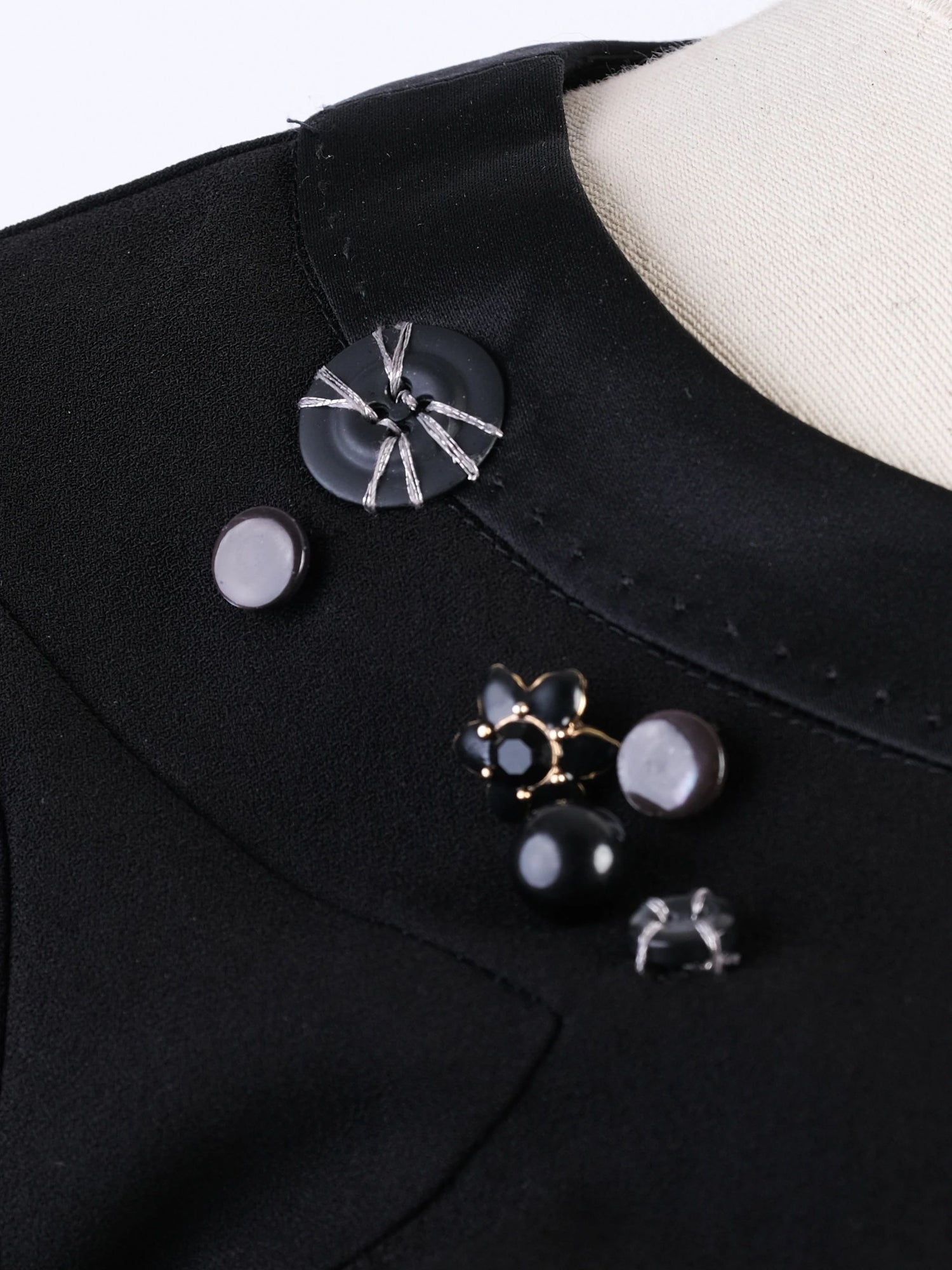 EXCELLENT Moschino Black Triacetate Dress XS with Embellishments