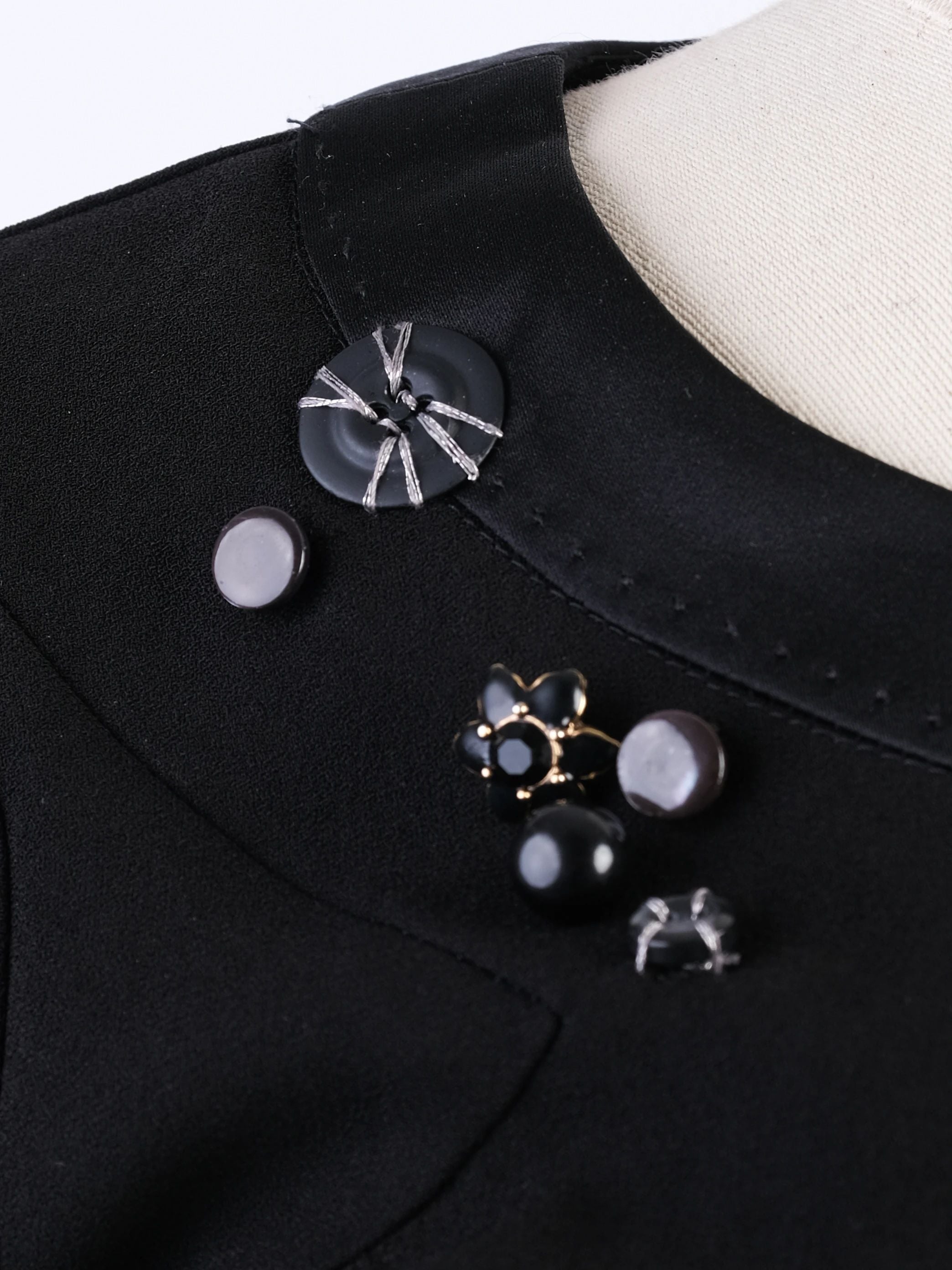 EXCELLENT Moschino Black Triacetate Dress XS with Embellishments