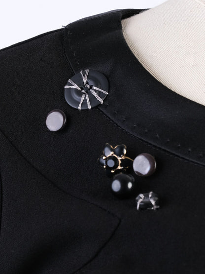 EXCELLENT Moschino Black Triacetate Dress XS with Embellishments