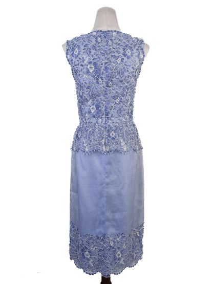 Excellent Light Blue Lace Dress Sleeveless Size S Women&