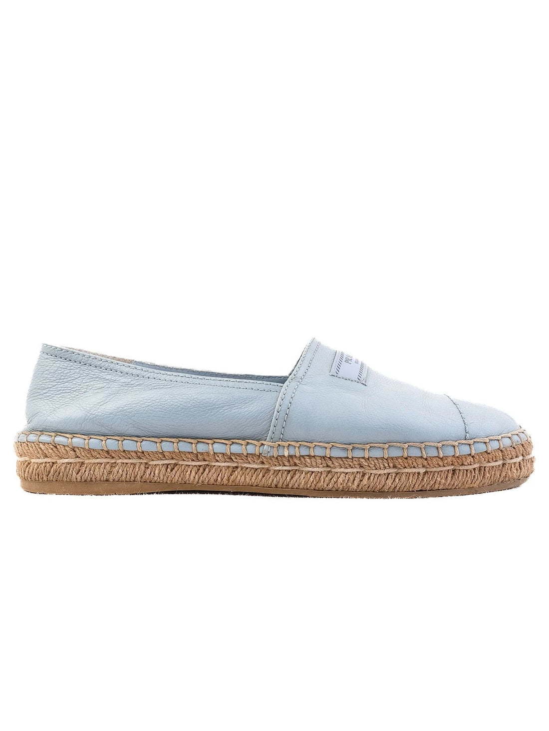 Excellent Prada Blue Leather Espadrille Shoes Size 37 Casual Style