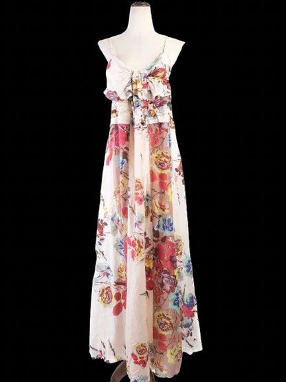 EXCELLENT Kenzo Floral Maxi Dress Size M Spaghetti Straps Cotton