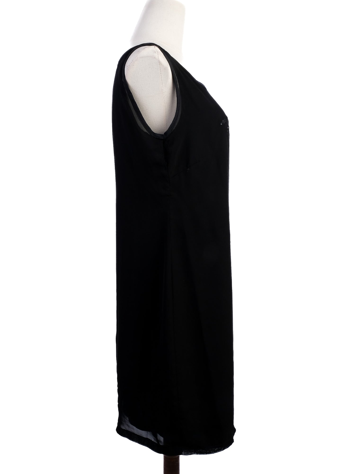 Excellent Luisa Cerano Black Floral Sequin Dress Size XL