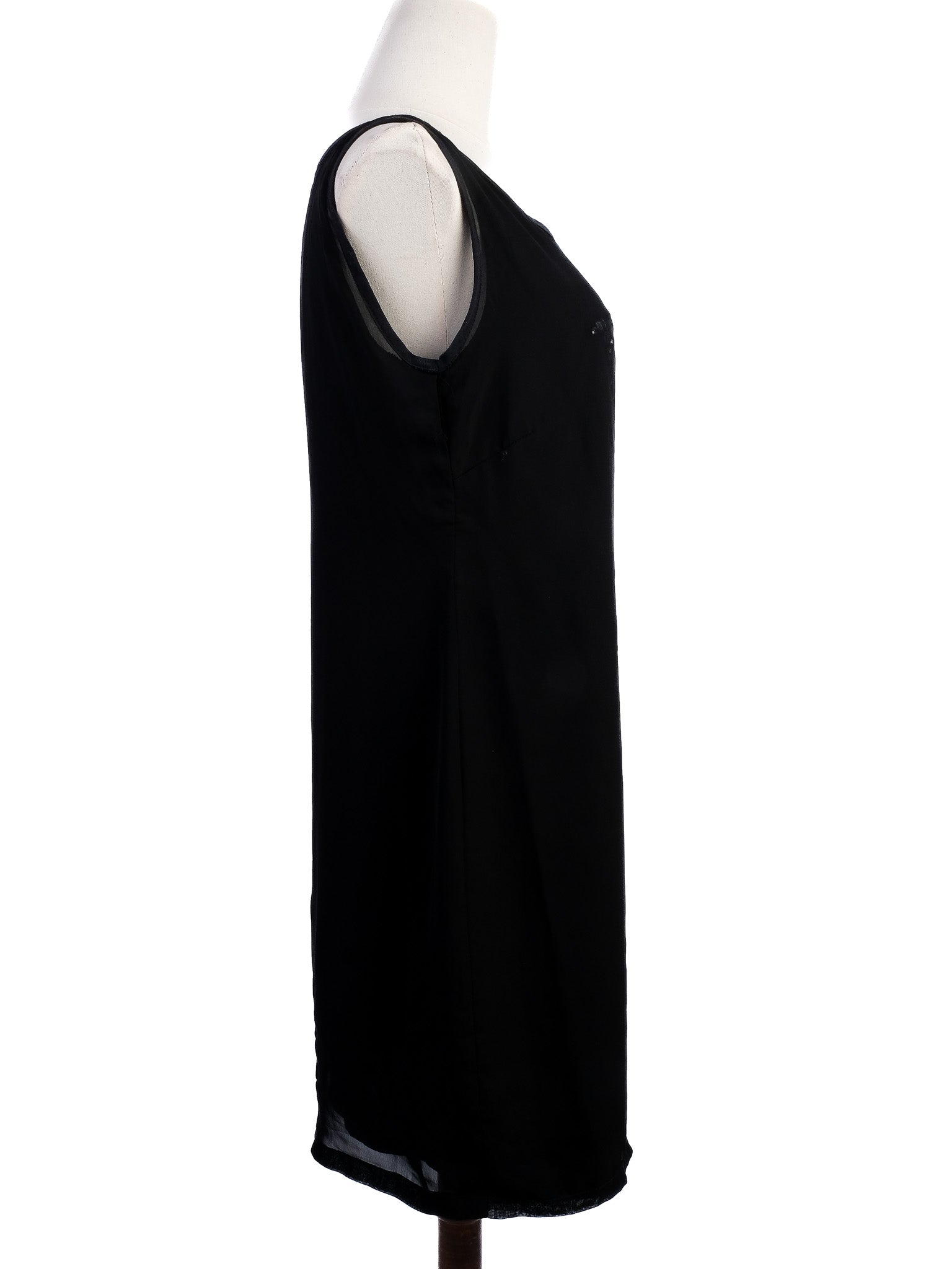 Excellent Luisa Cerano Black Floral Sequin Dress Size XL