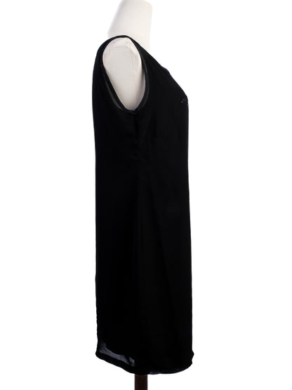 Excellent Luisa Cerano Black Floral Sequin Dress Size XL