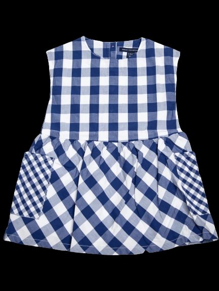 Good French Connection Blue Checkered Dress for Kids Size 5