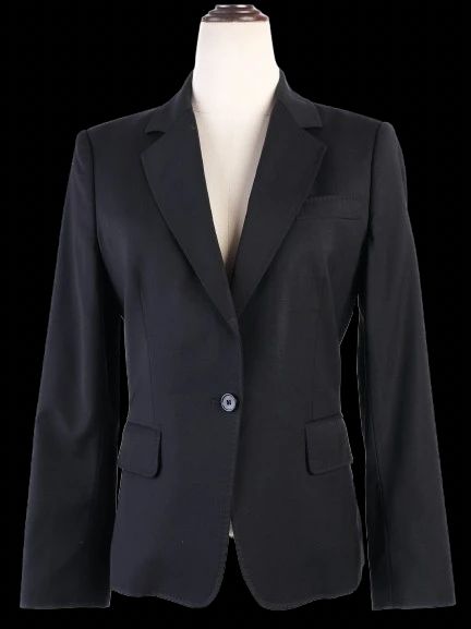 Excellent Dolce Gabbana Black Wool Blazer with Single-Button Closure