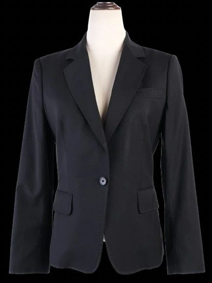Excellent Dolce Gabbana Black Wool Blazer with Single-Button Closure