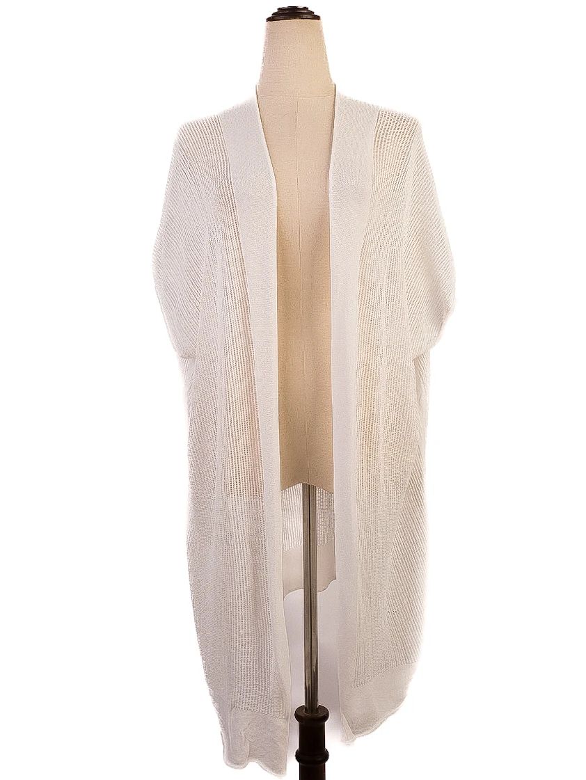 Excellent PierAntonio Gaspari White Open Cardigan Size M Viscose