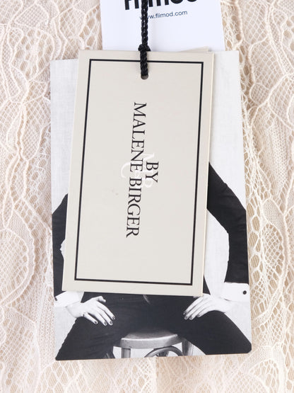NEW By Malene Birger White Sheer Lace Blouse Size M