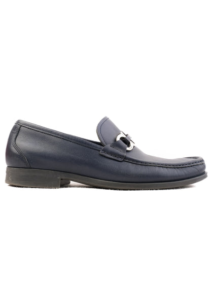 Excellent Salvatore Ferragamo Blue Leather Loafers Size 39.5