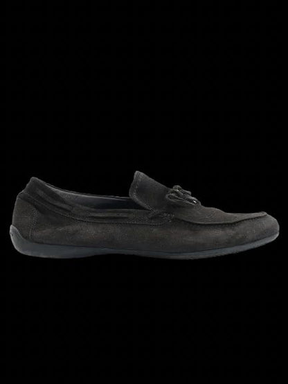 Excellent Moreschi Black Leather Loafers with Bow Detail Size 41.5