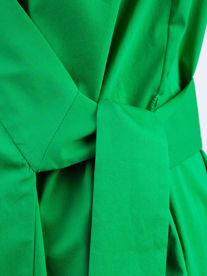Excellent COS Green Nylon Wrap Dress Size XS with Tie Waist