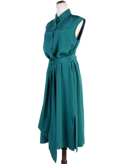 Excellent Diane von Furstenberg Green Silk Midi Dress Size S