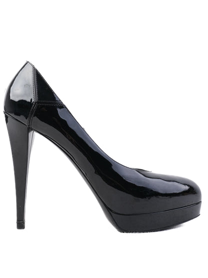 Excellent Yves Saint Laurent Black Leather High Heels Size 41