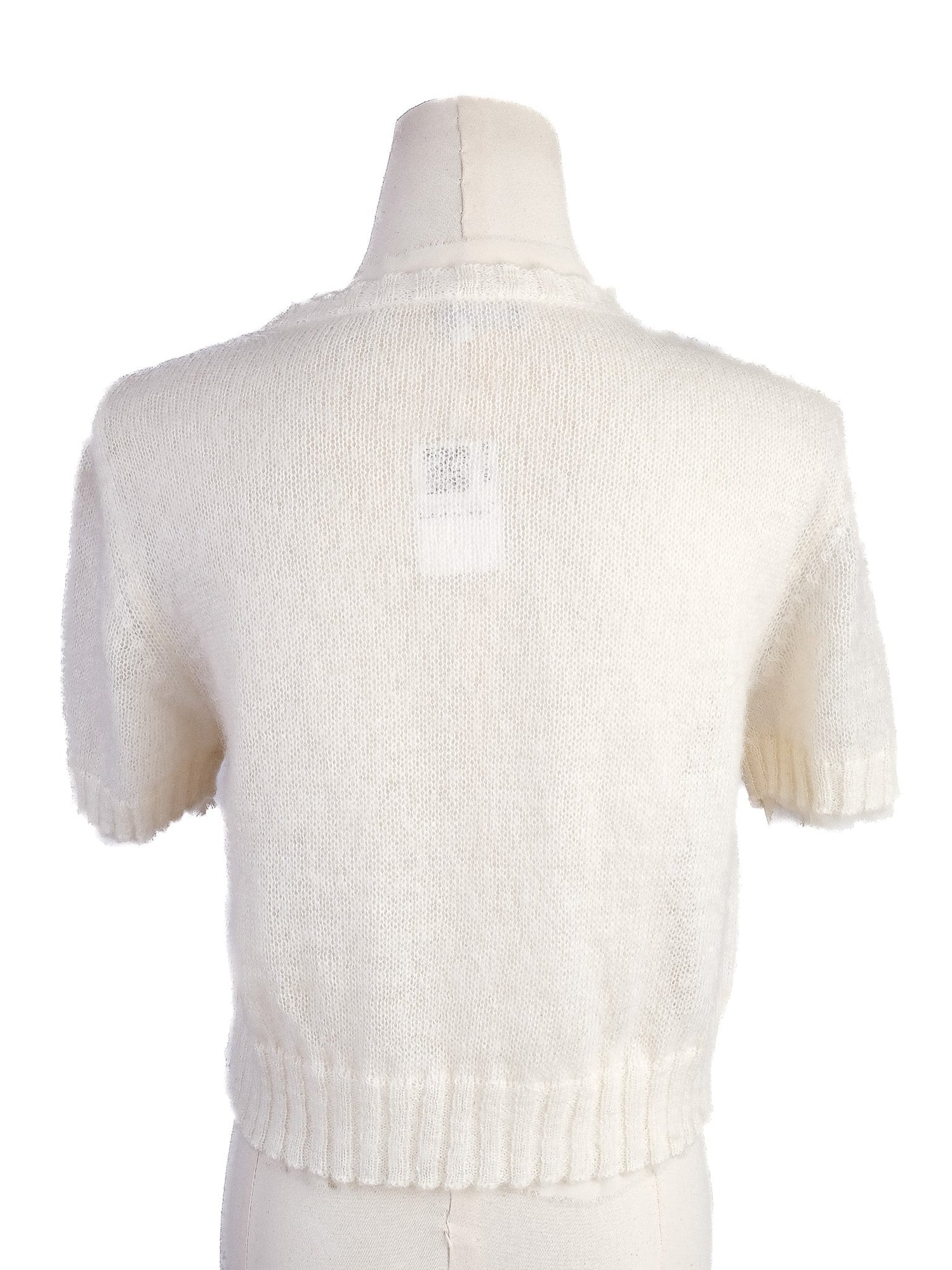 Excellent Philosophy Di Lorenzo Serafini White Wool Cardigan Set Size S