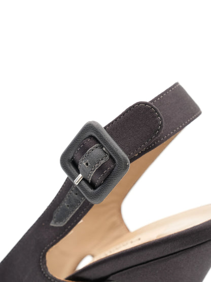 Excellent Valentino Black High-Heeled Slingback Shoes Size 40