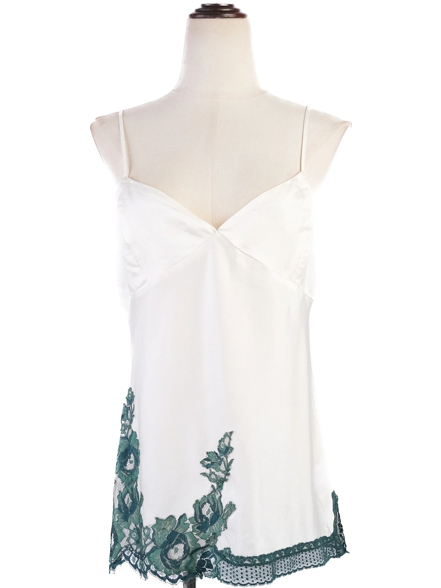 Excellent Ermanno Scervino White Silk Camisole with Lace Detail