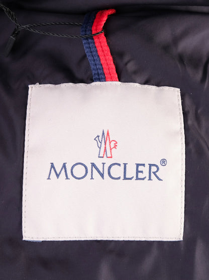Excellent Moncler Blue Nylon Puffer Jacket with Hood Size M