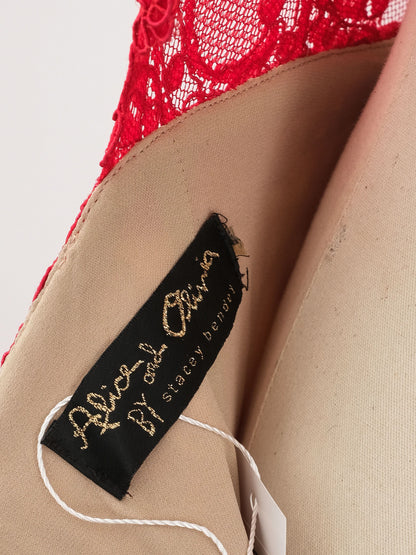 Excellent Alice+Olivia Red Lace Evening Gown Size L