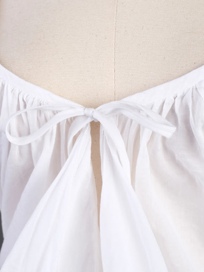 EXCELLENT Plein Sud White Cotton Blouse with Tie Front Design